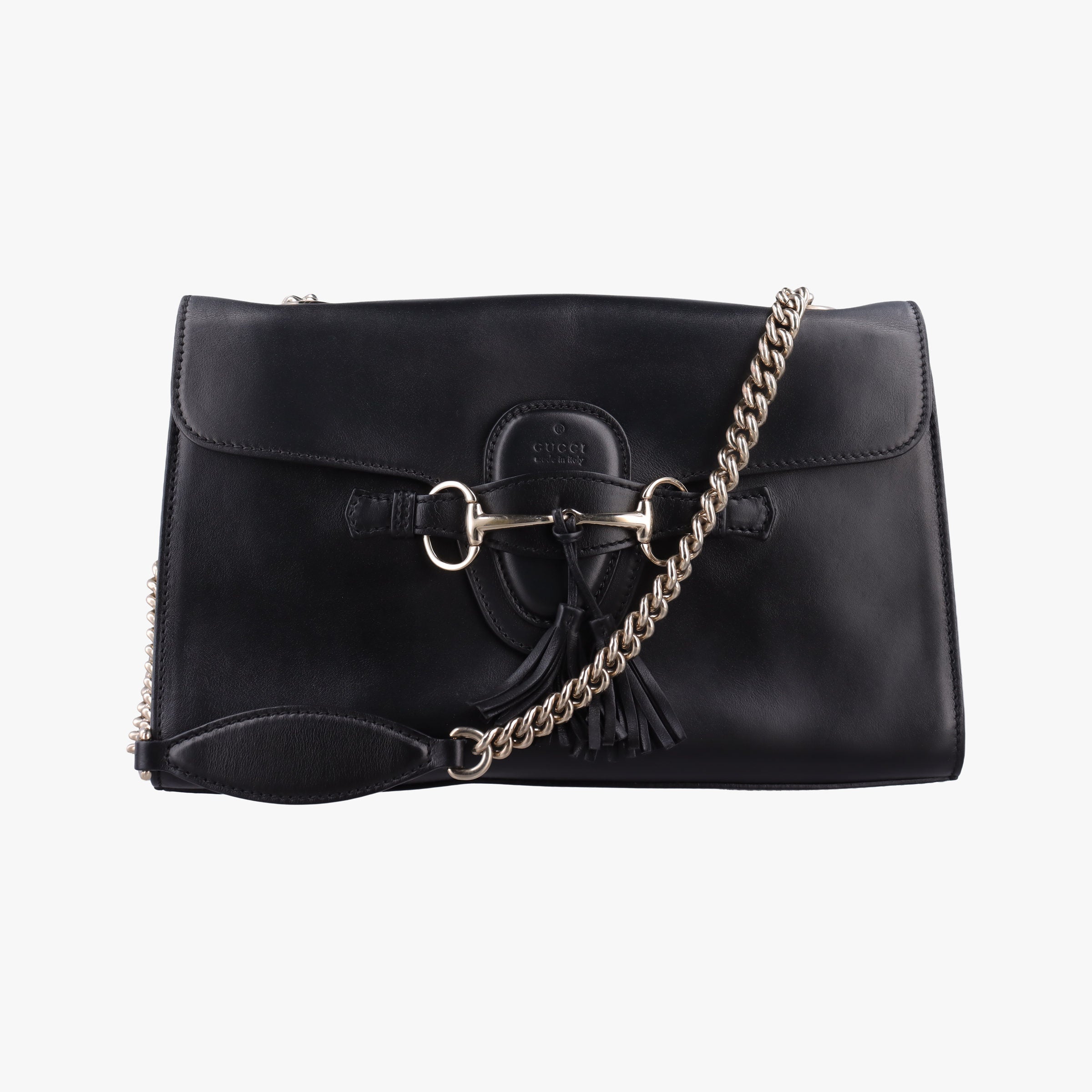 Pre-owned Gucci Emily Black Leather 295402 shoulderbag | stylenewstar