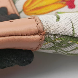 Pre-owned Gucci Flora Multicolour×White canvas×leather 145857 shoulderbag | stylenewstar