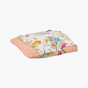 Pre-owned Gucci Flora Multicolour×White canvas×leather 145857 shoulderbag | stylenewstar