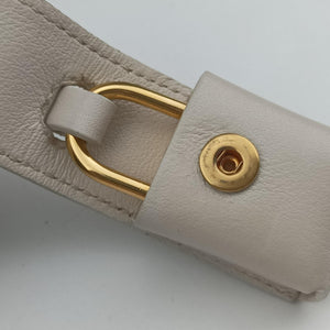 Pre-owned Yves Saint Laurent SAC DE JOUR White×black Leather 324823 shoulderbag | stylenewstar