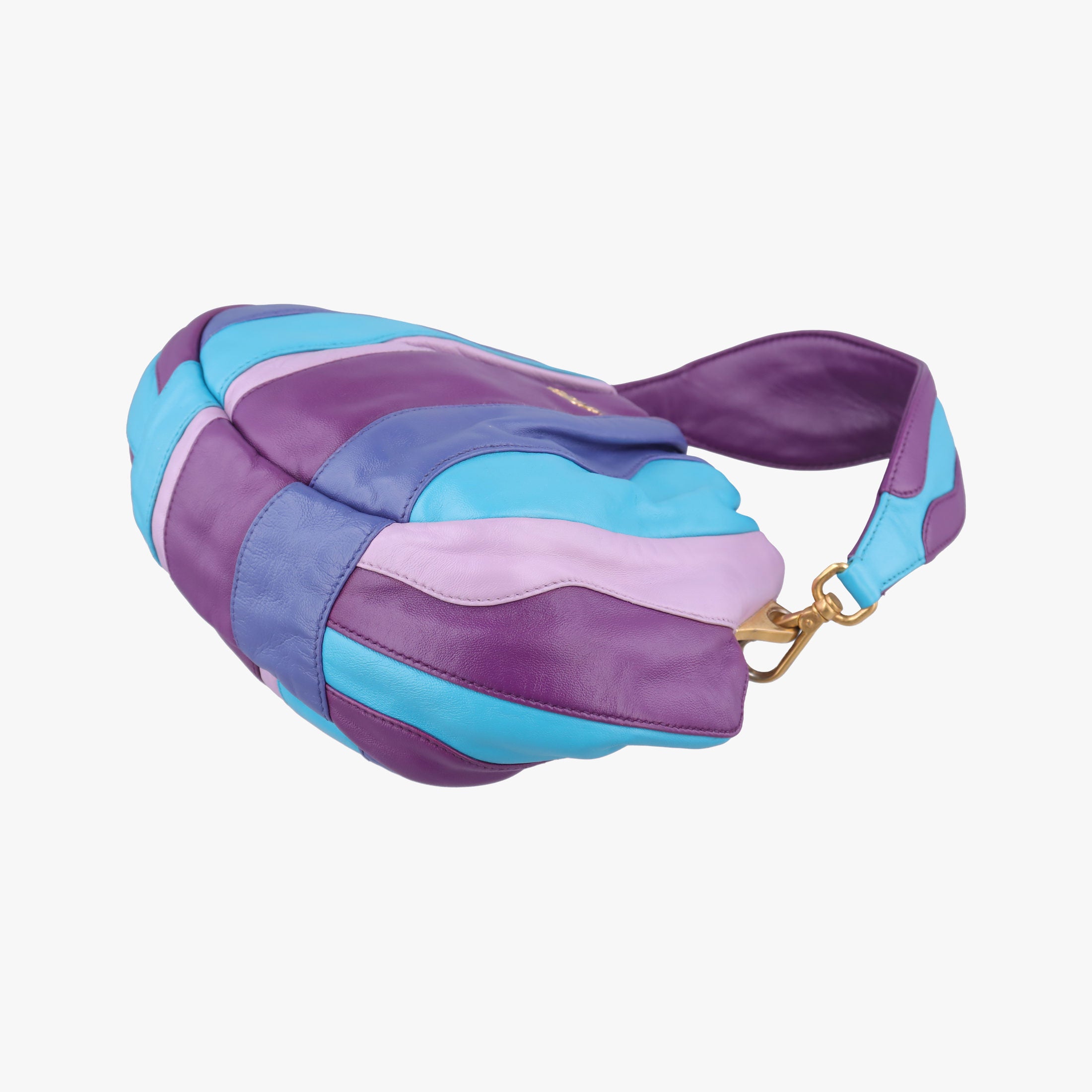 Pre-owned Prada  Trembled Blossoms Multicolor Purple × Blue Nappa Leather BN1680 shoulderbag | stylenewstar
