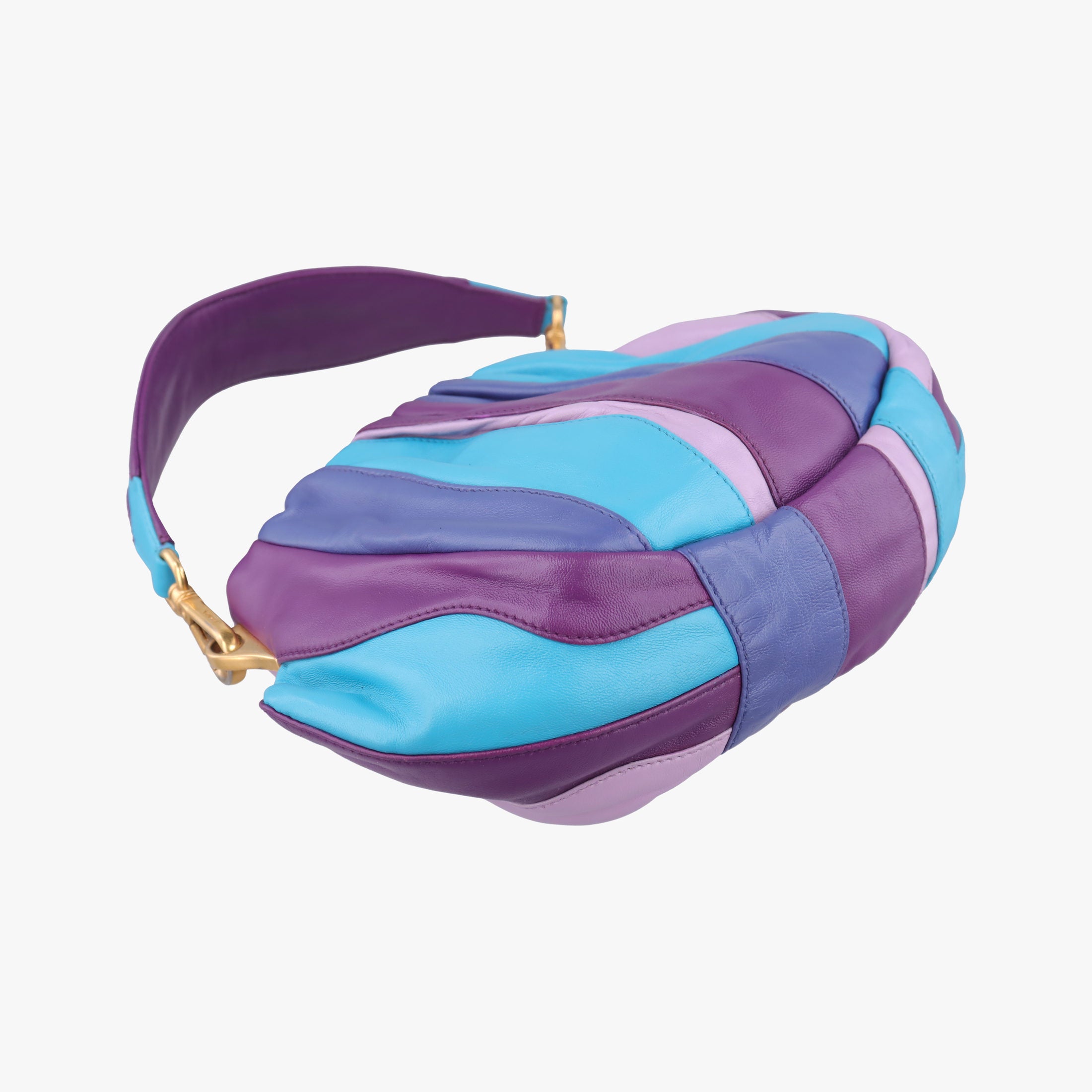 Pre-owned Prada  Trembled Blossoms Multicolor Purple × Blue Nappa Leather BN1680 shoulderbag | stylenewstar