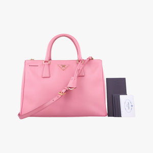 Pre-owned Prada Galleria Pink SAFFIANO Leather BN2274 shoulderbag | stylenewstar