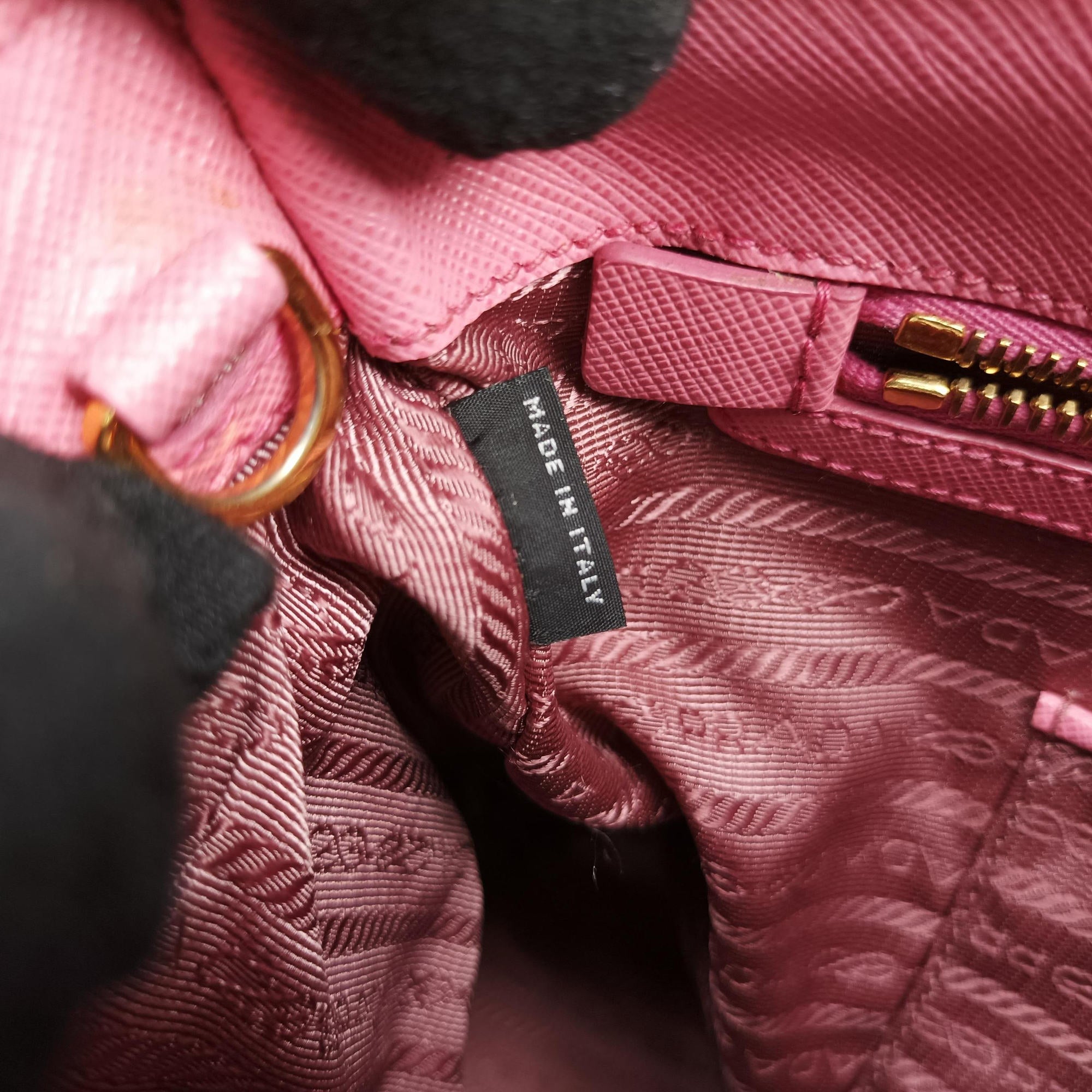 Pre-owned Prada Galleria Pink SAFFIANO Leather BN2274 shoulderbag | stylenewstar