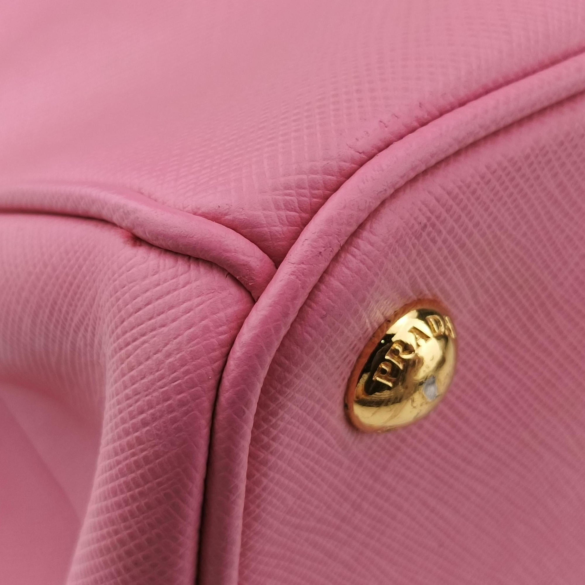 Pre-owned Prada Galleria Pink SAFFIANO Leather BN2274 shoulderbag | stylenewstar