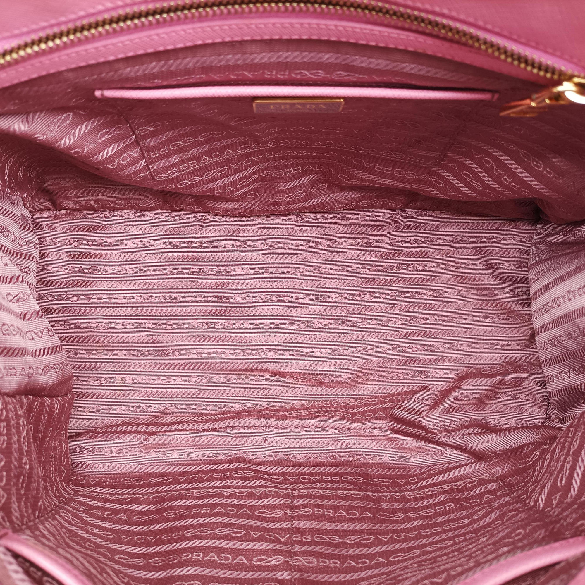 Pre-owned Prada Galleria Pink SAFFIANO Leather BN2274 shoulderbag | stylenewstar
