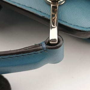Pre-owned Fendi Dotcom Click Small Blue Leather 8BN299 shoulderbag | stylenewstar