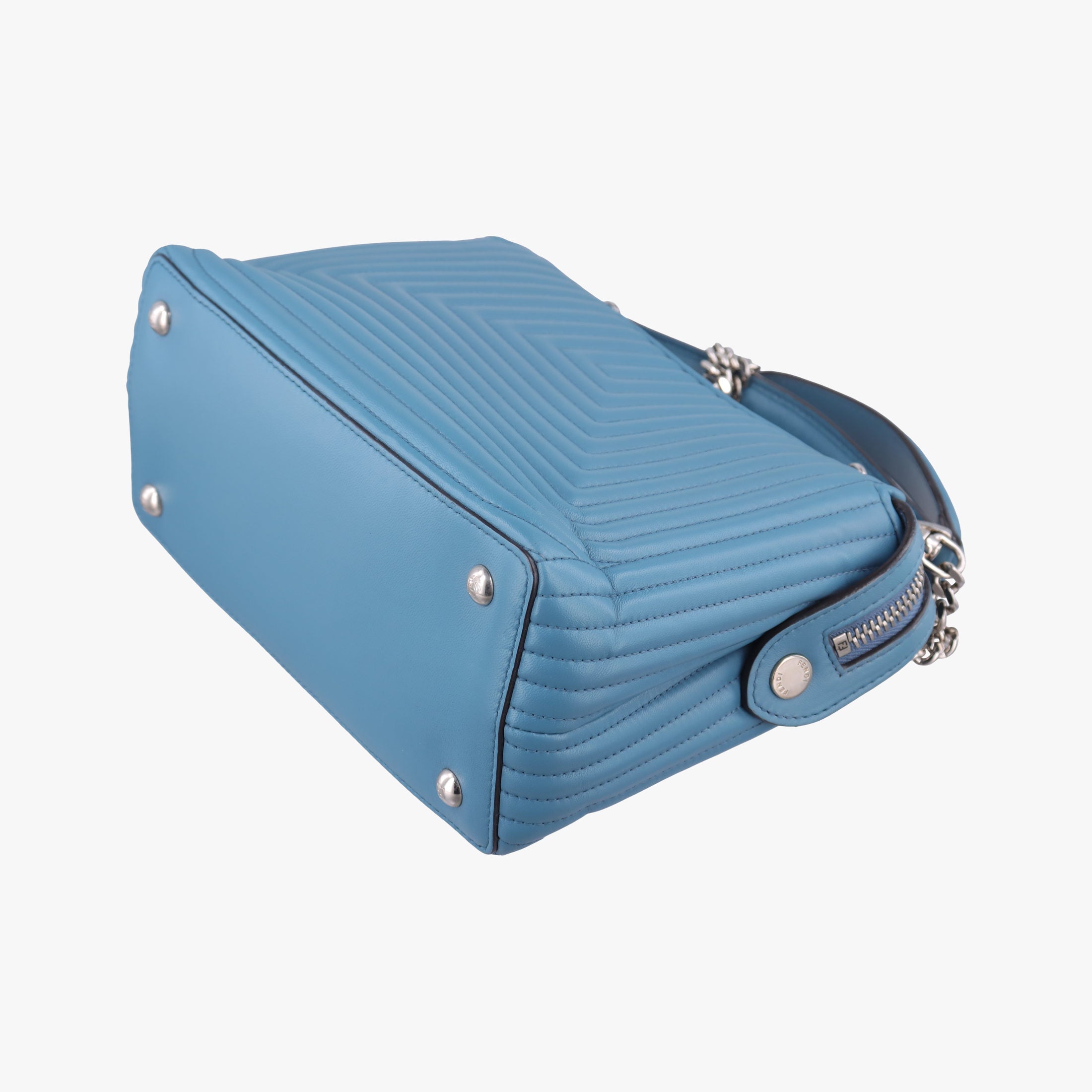 Pre-owned Fendi Dotcom Click Small Blue Leather 8BN299 shoulderbag | stylenewstar