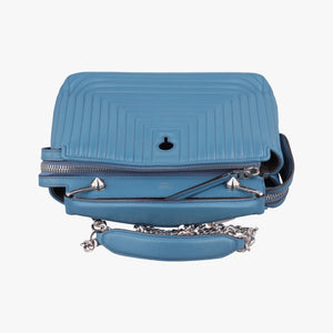 Pre-owned Fendi Dotcom Click Small Blue Leather 8BN299 shoulderbag | stylenewstar