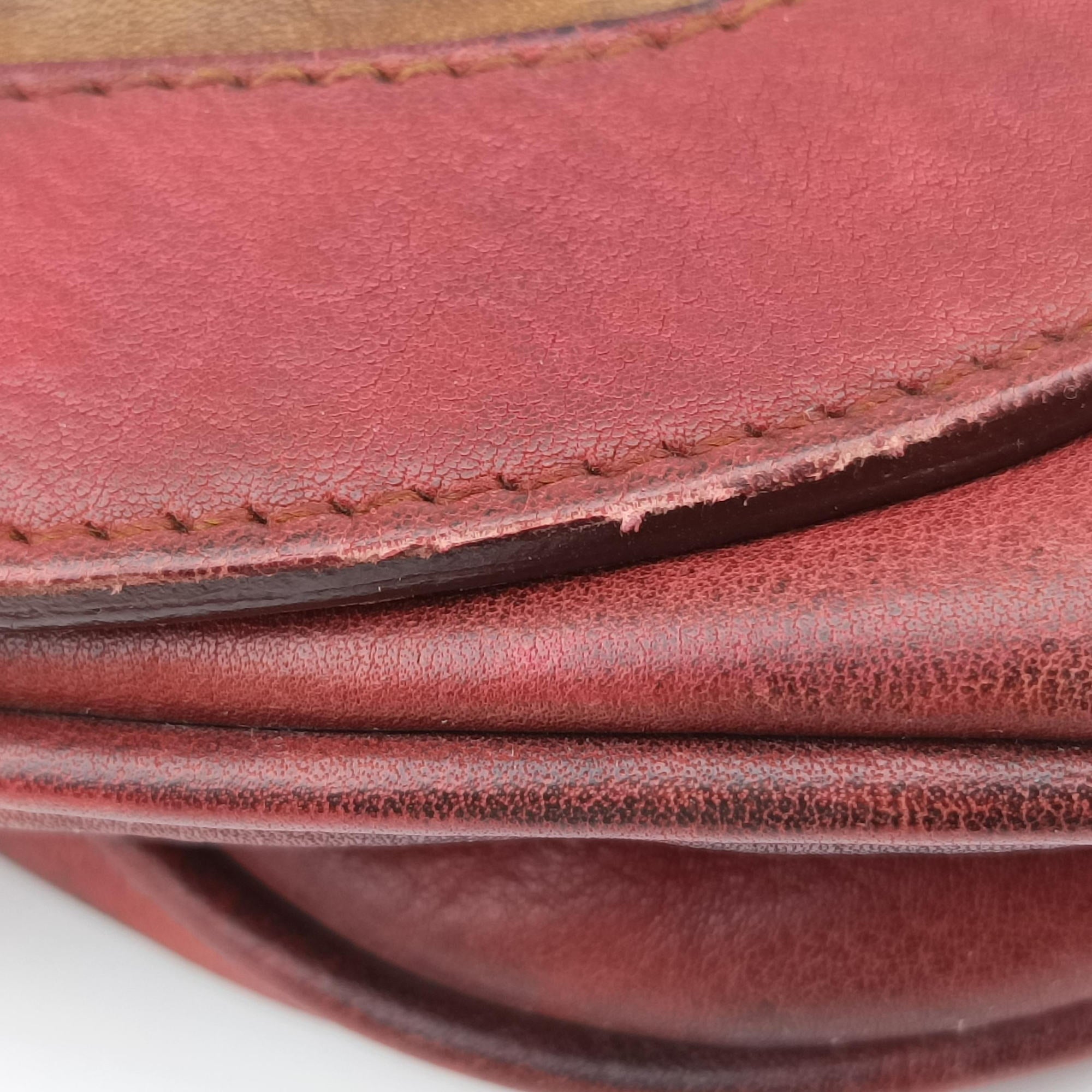 Secondhand Christian Dior Gaucho Red Leather  handbag | stylenewstar