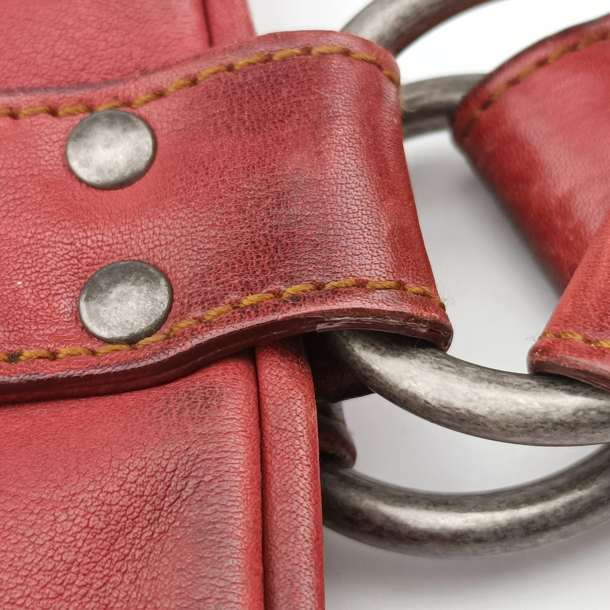 Secondhand Christian Dior Gaucho Red Leather  handbag | stylenewstar
