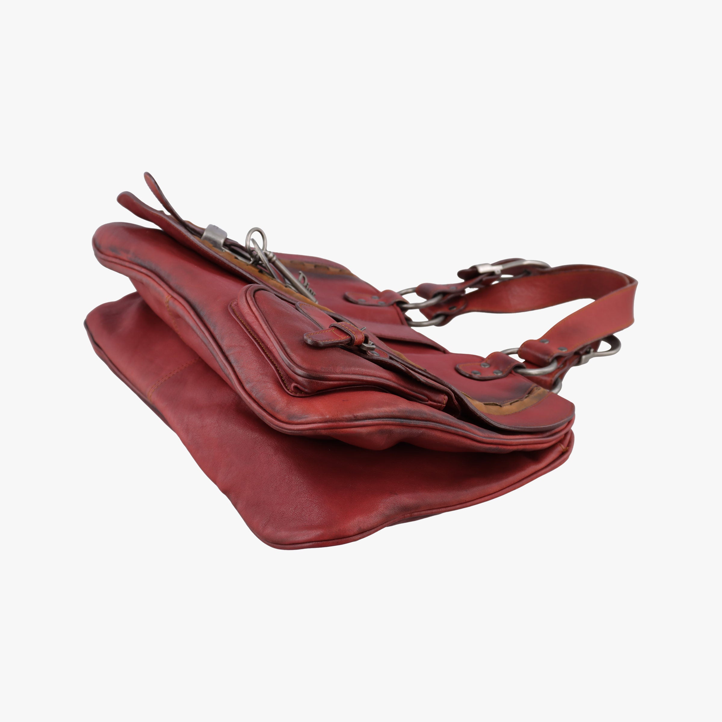 Secondhand Christian Dior Gaucho Red Leather  handbag | stylenewstar