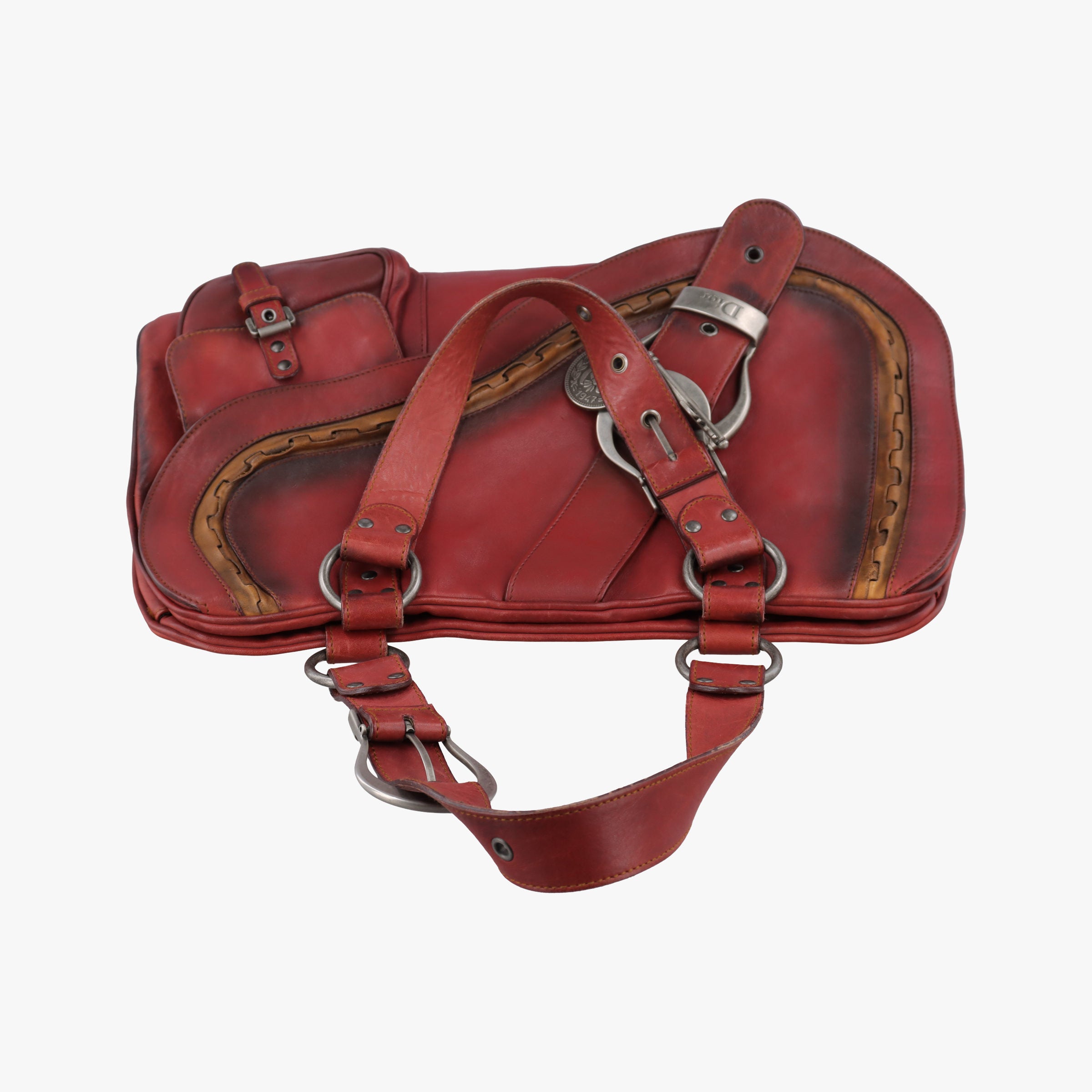 Secondhand Christian Dior Gaucho Red Leather  handbag | stylenewstar