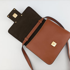 Pre-owned Fendi Fab Brown Leather 8BT317 shoulderbag | stylenewstar