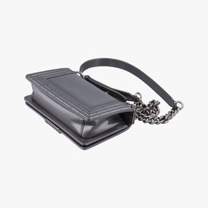 Pre-owned Chanel BOY CHANEL gray Leather A67017 shoulderbag | stylenewstar