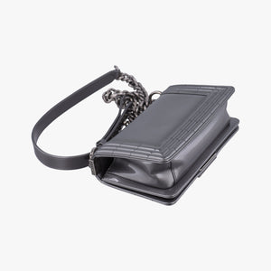 Pre-owned Chanel BOY CHANEL gray Leather A67017 shoulderbag | stylenewstar