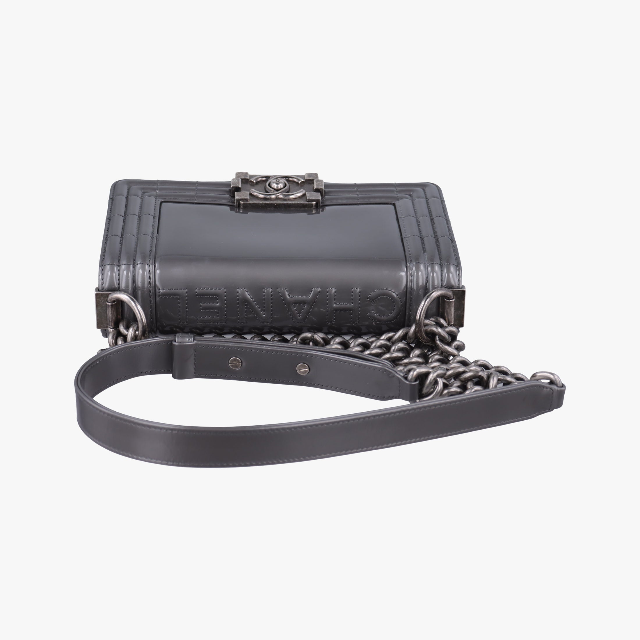 Pre-owned Chanel BOY CHANEL gray Leather A67017 shoulderbag | stylenewstar