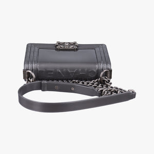 Pre-owned Chanel BOY CHANEL gray Leather A67017 shoulderbag | stylenewstar