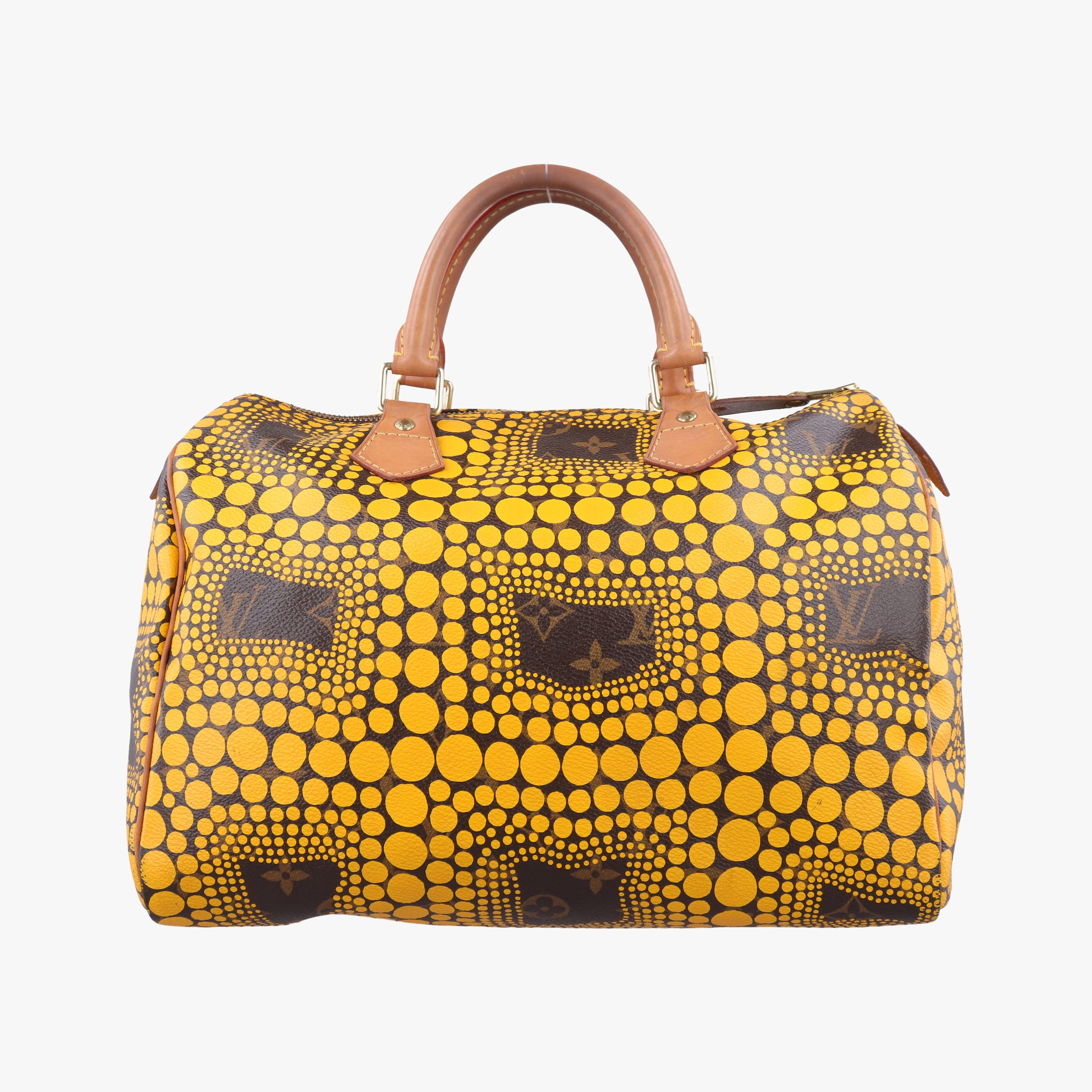 Pre-owned Louis Vuitton Monogram Town Speedy 30 Brown x Yellow Monogram canvas    　 M40692 handbag | stylenewstar