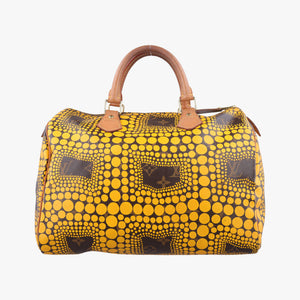 Pre-owned Louis Vuitton Monogram Town Speedy 30 Brown x Yellow Monogram canvas    　 M40692 handbag | stylenewstar