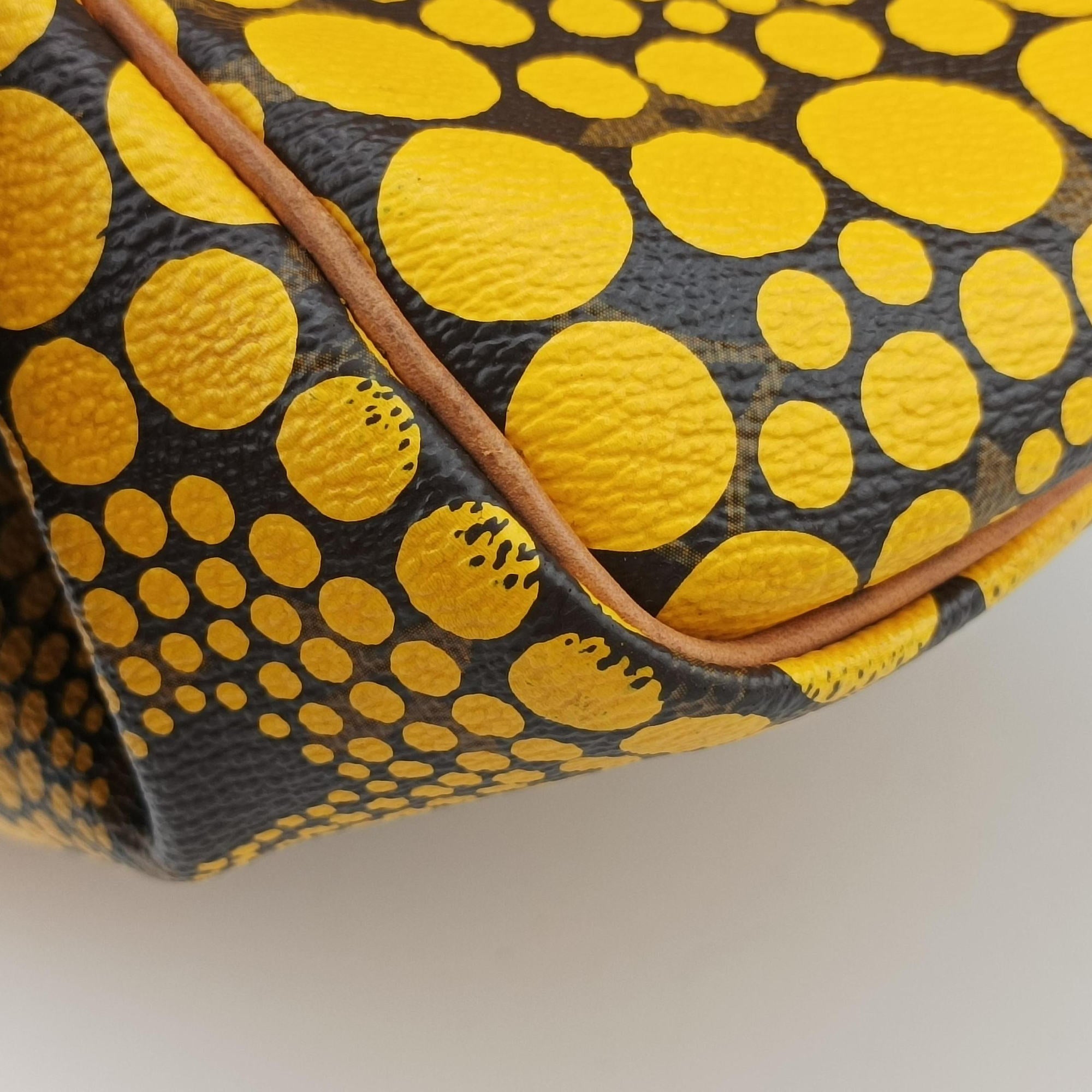 Pre-owned Louis Vuitton Monogram Town Speedy 30 Brown x Yellow Monogram canvas    　 M40692 handbag | stylenewstar