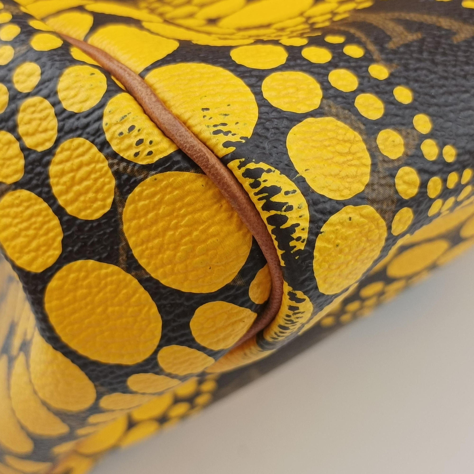 Pre-owned Louis Vuitton Monogram Town Speedy 30 Brown x Yellow Monogram canvas    　 M40692 handbag | stylenewstar