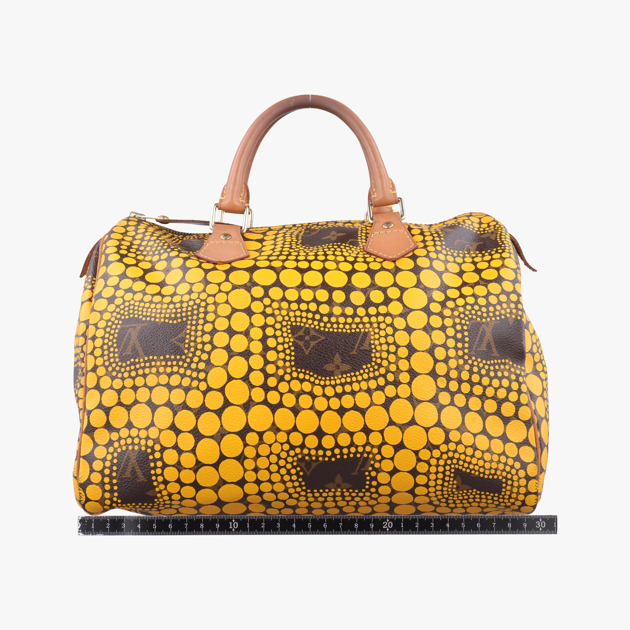 Pre-owned Louis Vuitton Monogram Town Speedy 30 Brown x Yellow Monogram canvas    　 M40692 handbag | stylenewstar