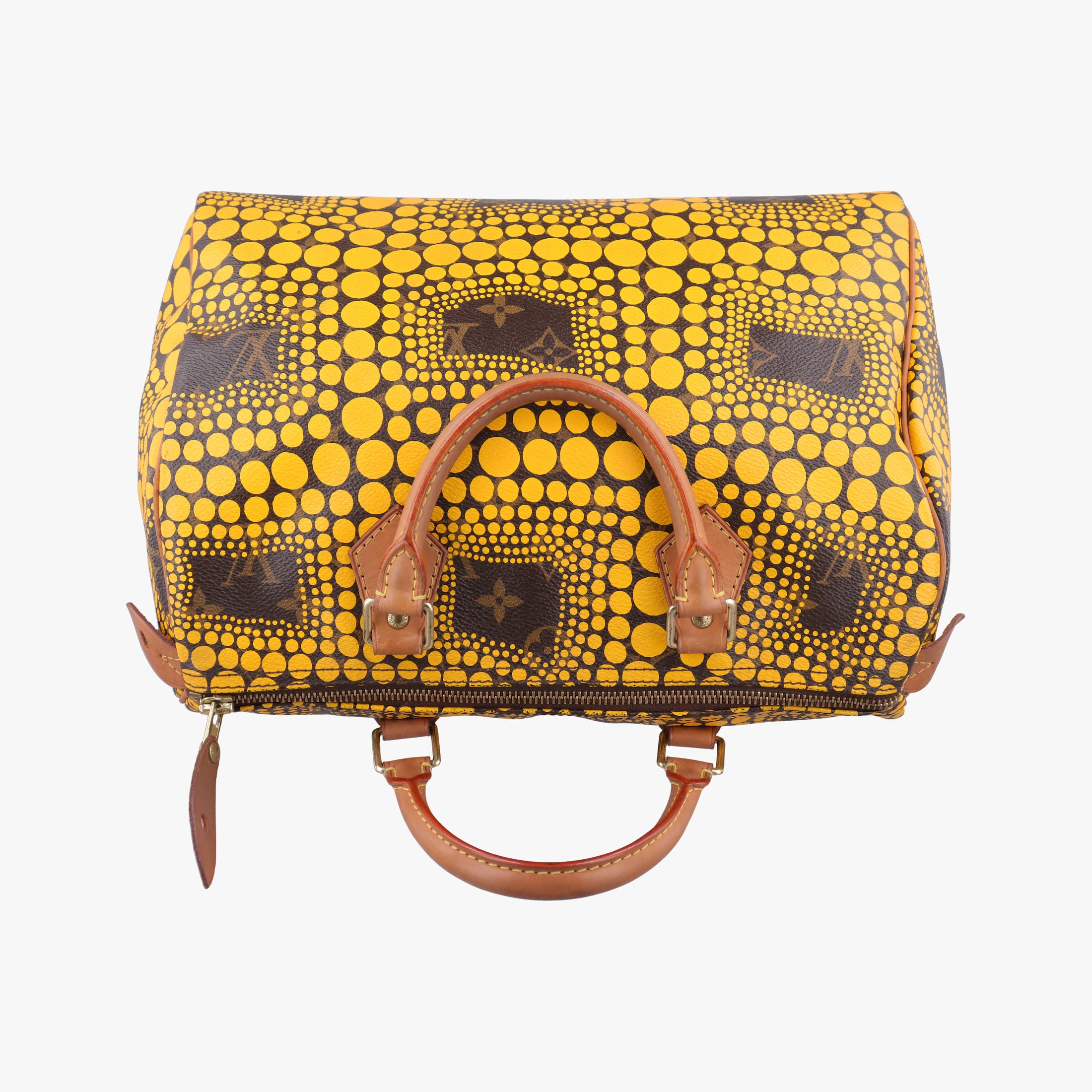 Pre-owned Louis Vuitton Monogram Town Speedy 30 Brown x Yellow Monogram canvas    　 M40692 handbag | stylenewstar