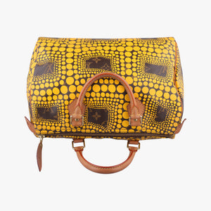 Pre-owned Louis Vuitton Monogram Town Speedy 30 Brown x Yellow Monogram canvas    　 M40692 handbag | stylenewstar