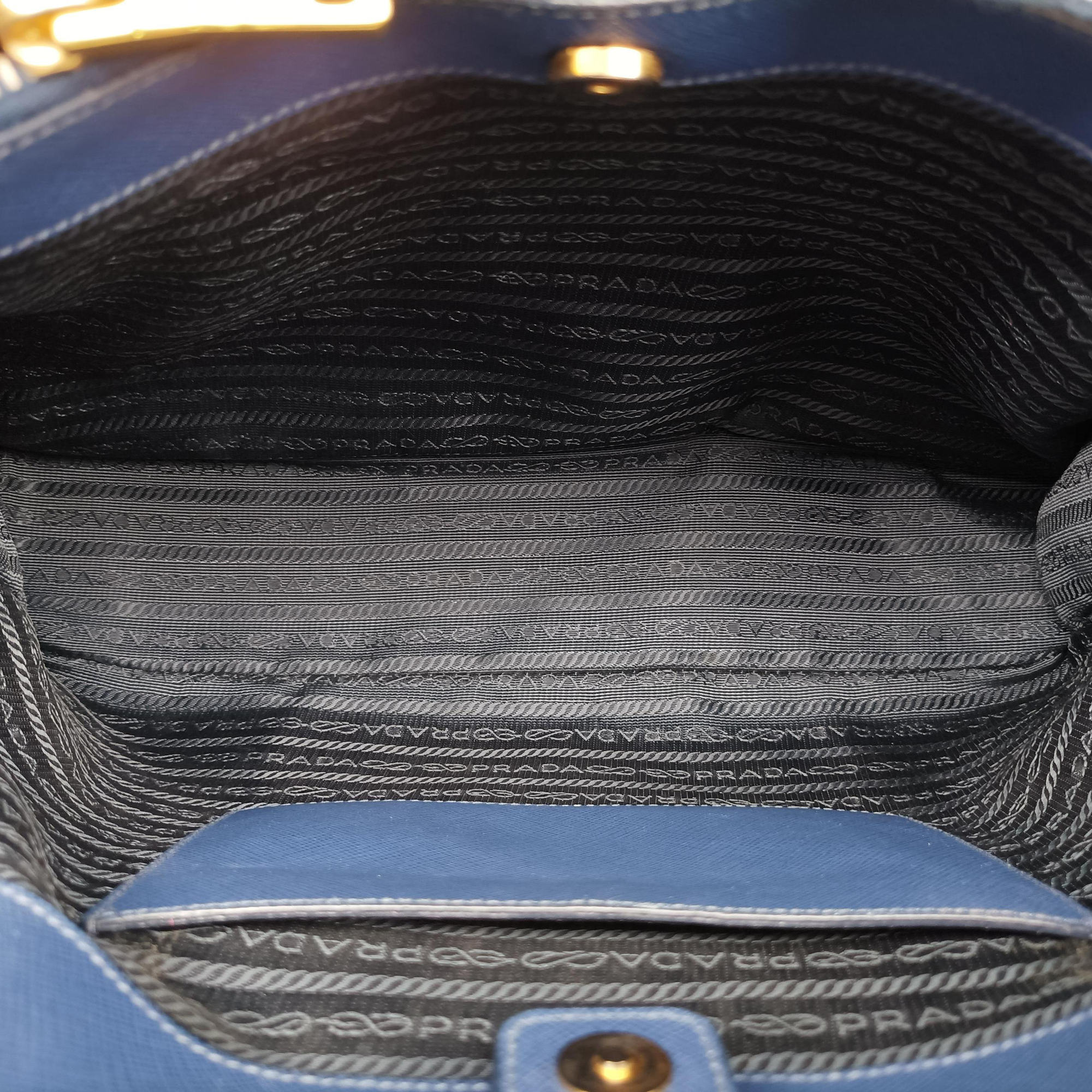 Vintage Prada Galleria Blue SAFFIANO Leather BN2274 handbag | stylenewstar