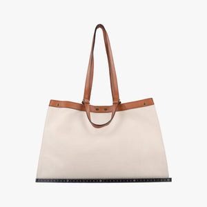 Pre-owned Fendi Peekaboo Beige canvas 8BH374 shoulderbag | stylenewstar