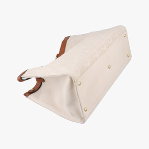 Pre-owned Fendi Peekaboo Beige canvas 8BH374 shoulderbag | stylenewstar