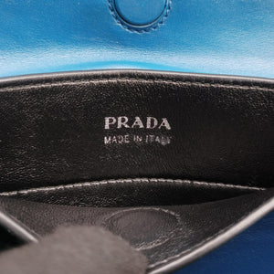 Pre-owned Prada Half Flap Double Turn Lock Blue SAFFIANO Leather BN2821 shoulderbag | stylenewstar