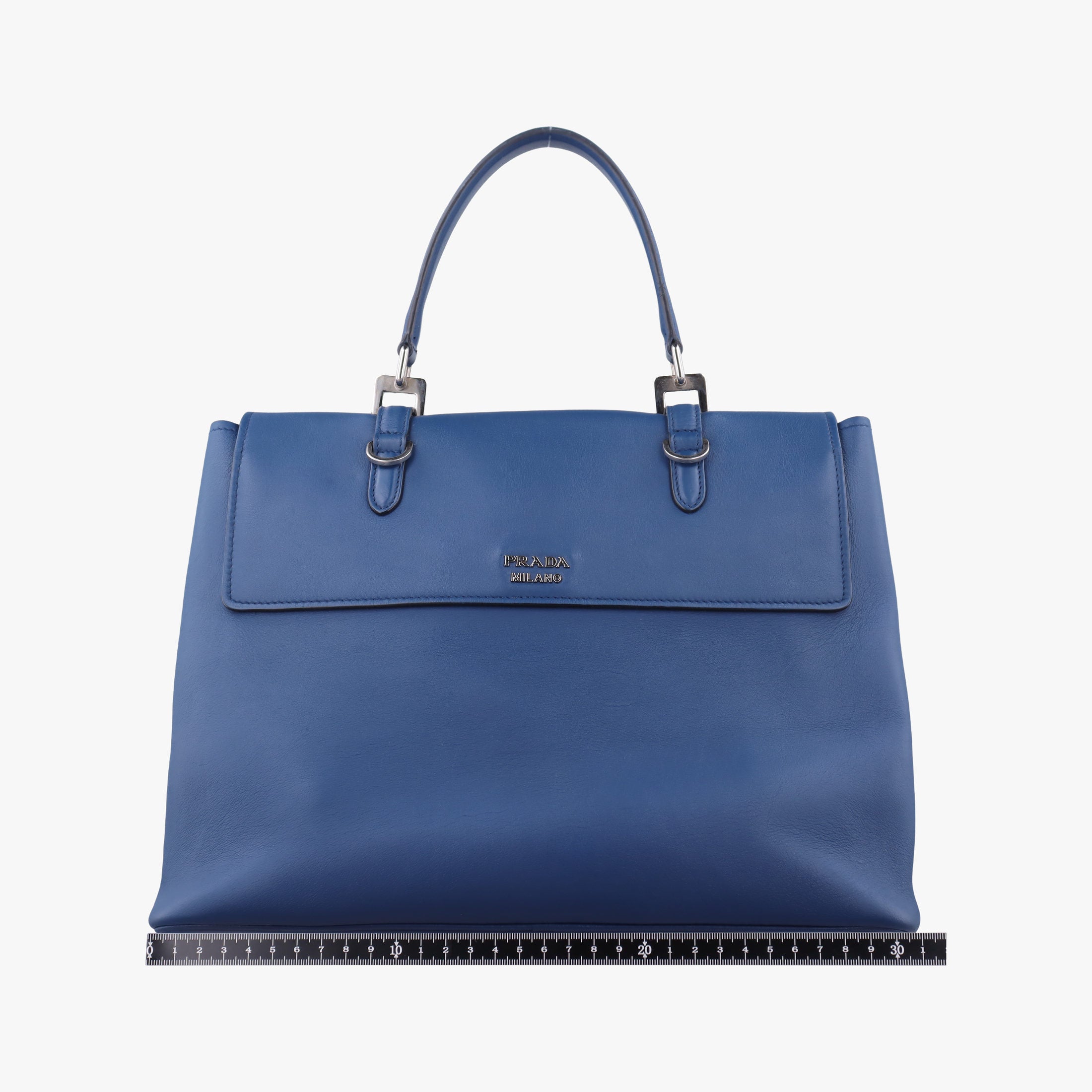 Pre-owned Prada Half Flap Double Turn Lock Blue SAFFIANO Leather BN2821 shoulderbag | stylenewstar