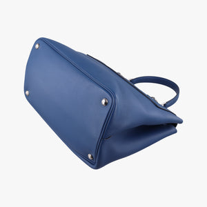 Pre-owned Prada Half Flap Double Turn Lock Blue SAFFIANO Leather BN2821 shoulderbag | stylenewstar