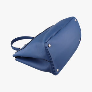 Pre-owned Prada Half Flap Double Turn Lock Blue SAFFIANO Leather BN2821 shoulderbag | stylenewstar