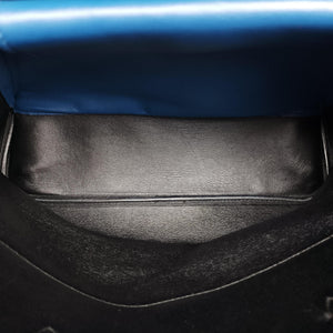 Pre-owned Prada Half Flap Double Turn Lock Blue SAFFIANO Leather BN2821 shoulderbag | stylenewstar