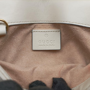 Pre-owned Gucci GG Marmont White Leather 476433 shoulderbag | stylenewstar