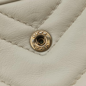 Pre-owned Gucci GG Marmont White Leather 476433 shoulderbag | stylenewstar