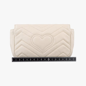 Pre-owned Gucci GG Marmont White Leather 476433 shoulderbag | stylenewstar