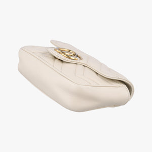 Pre-owned Gucci GG Marmont White Leather 476433 shoulderbag | stylenewstar