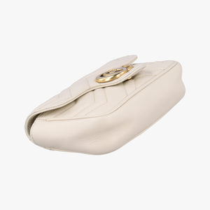 Pre-owned Gucci GG Marmont White Leather 476433 shoulderbag | stylenewstar