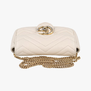 Pre-owned Gucci GG Marmont White Leather 476433 shoulderbag | stylenewstar