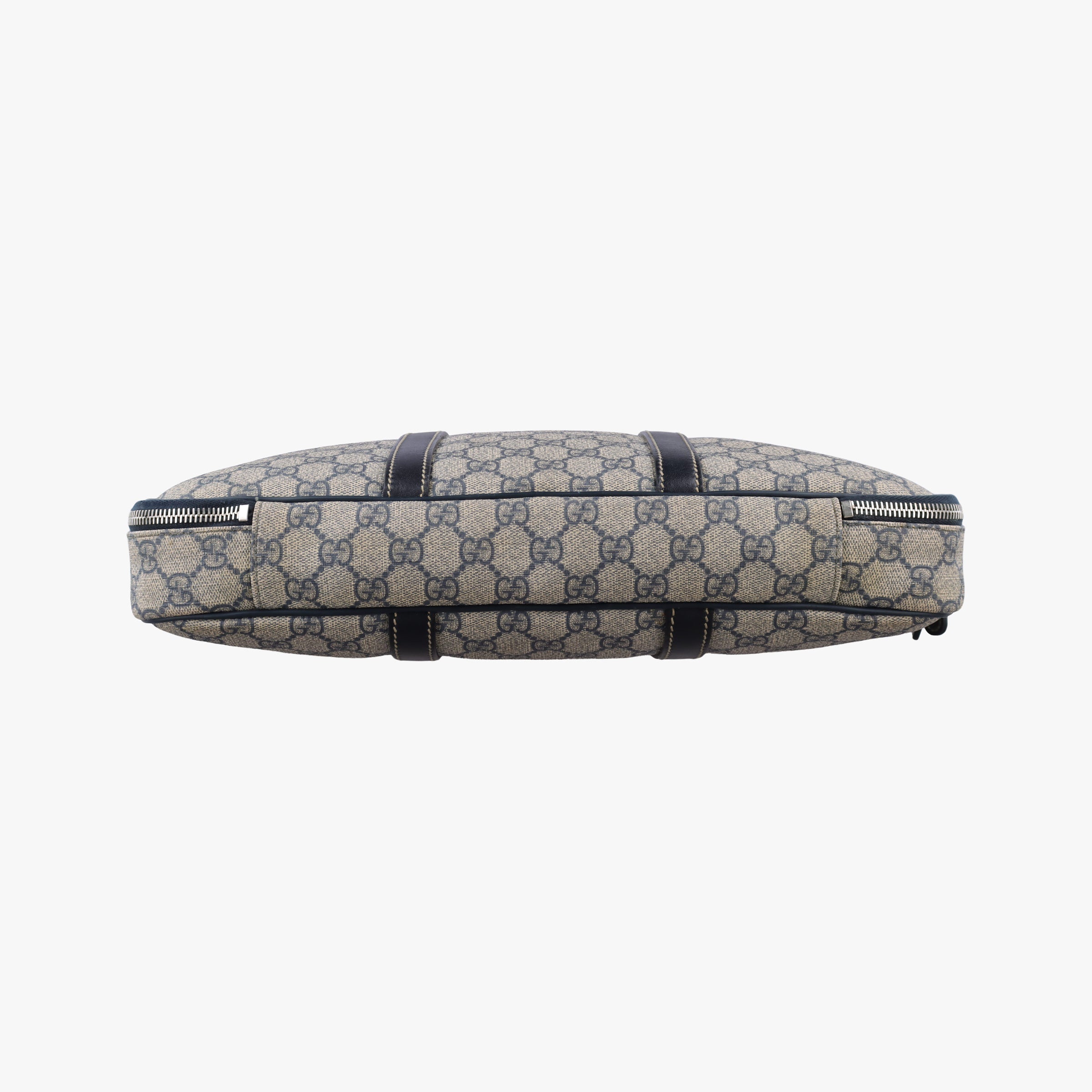 Pre-owned Gucci GG Supreme Briefcase Business Beige×Navy PVC coated canvas×Leather 223667 handbag | stylenewstar