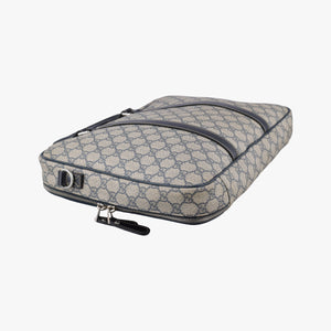 Pre-owned Gucci GG Supreme Briefcase Business Beige×Navy PVC coated canvas×Leather 223667 handbag | stylenewstar