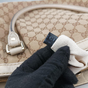 Pre-owned Gucci Sukey Brown Canvas×Leather 296835 handbag | stylenewstar