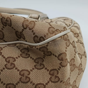 Pre-owned Gucci Sukey Brown Canvas×Leather 296835 handbag | stylenewstar