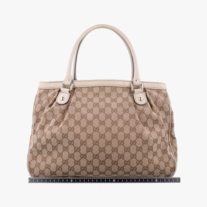 Pre-owned Gucci Sukey Brown Canvas×Leather 296835 handbag | stylenewstar