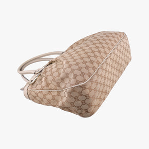 Pre-owned Gucci Sukey Brown Canvas×Leather 296835 handbag | stylenewstar