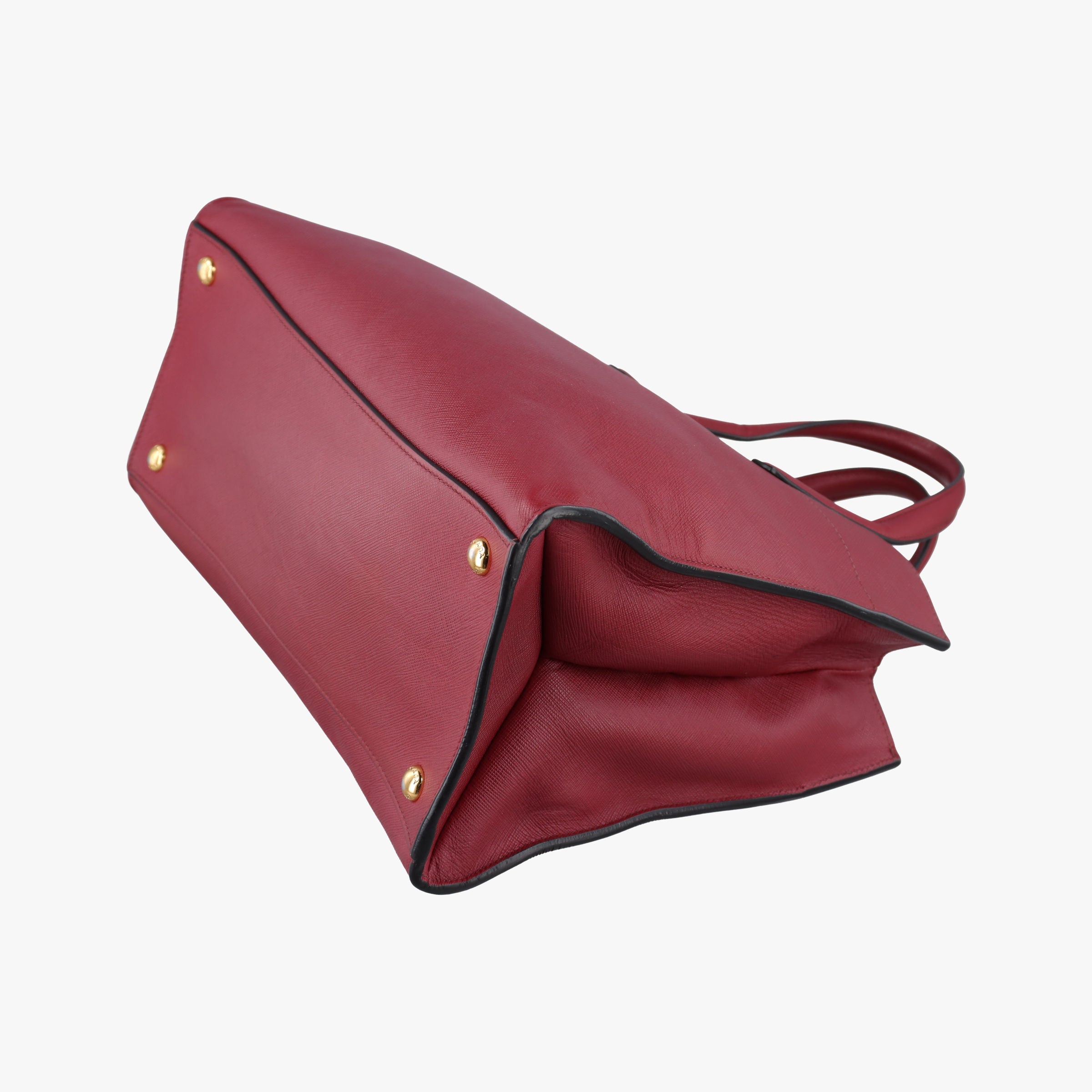 Pre-owned Prada Galleria Red SAFFIANO Leather BN2606 shoulderbag | stylenewstar